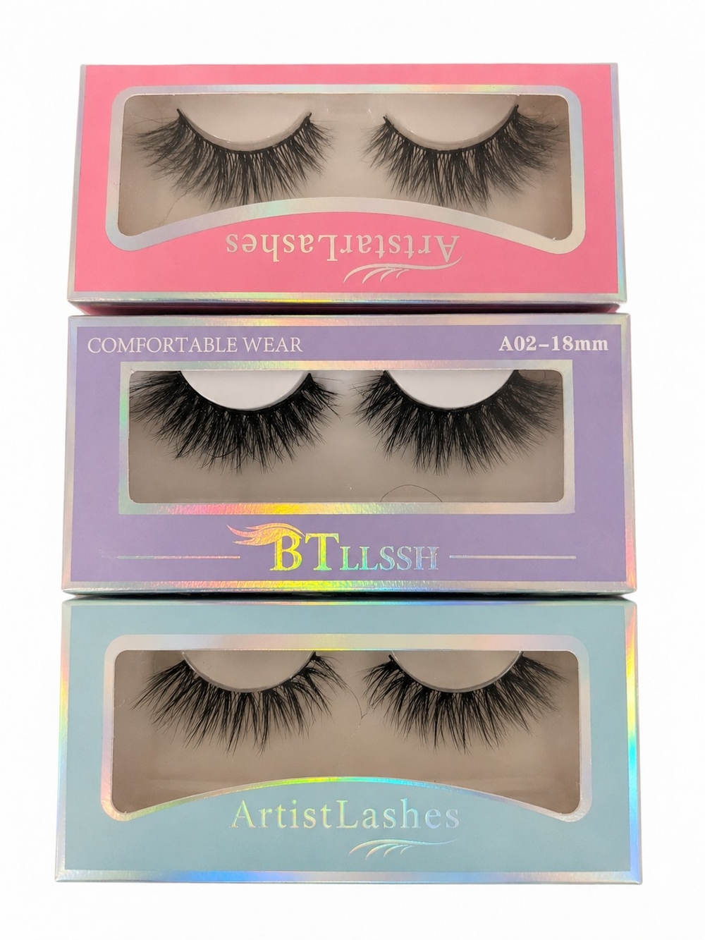 Black False Eyelashes - 12 Pairs